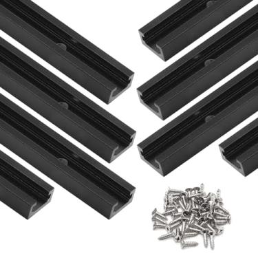Imagem de SeekLiny Trilhos Em T para Marcenaria, 8 Peças de Perfil de Corte Duplo de Alumínio de 12" Universal com Furos de Montagem Pré-Perfurados, Preto