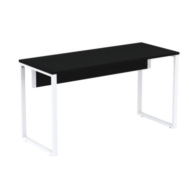 Imagem de Mesa Escritório P25 Tub Pandin 150 Cm Largura X 70 Cm Profundidade Tampo Mdp Preto Pé Aço Tubular Branco
