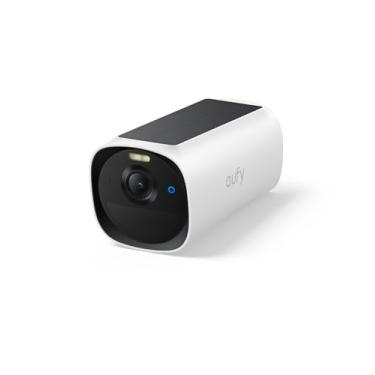 Imagem de eufy Security Câmera complementar eufyCam E40, câmera de segurança solar sem fio externa, 2K com painel solar integrado, visão noturna MaxColor, IA de reconhecimento facial, armazenamento local