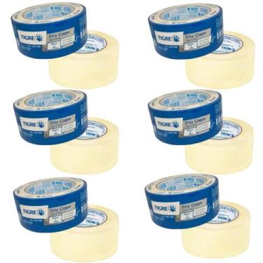 Imagem de Fita Crepe Uso Geral Profissional Pintura 48Mmx50M Kit 6 Un - Tigre