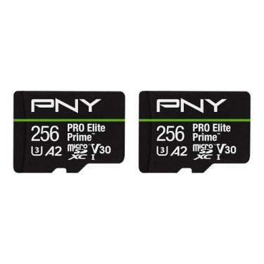 Imagem de Cartão de memória PNY 256GB PRO Elite Prime™ C10 U3 V30 A2 microSDXC – Velocidades ultrarrápidas, leitura de 200 MB/s, gravação de 150 MB/s, 4K UHD, Full HD, UHS-I, para smartphones, drones, câmeras