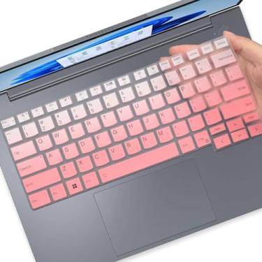 Imagem de Capa de teclado para laptop Lenovo ThinkBook 14 G6 G7 14 polegadas 2025-2023, capa protetora de teclado com layout em inglês dos EUA - Ombrepink