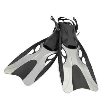 Imagem de Tachiuwa Barbatanas de snorkel para mergulho, nadadeiras de natação para homens, mulheres, adultos iniciantes , cinza M