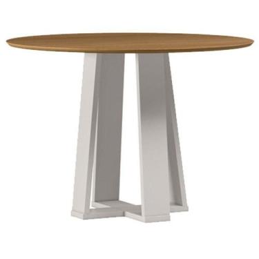 Imagem de Mesa De Jantar 100x100 Cm Isabela Sem Vidro Off White Ype  New Ceval -