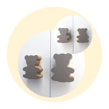 Imagem de 4 Puxadores Urso Animais Infantil Gaveta Móveis Cômoda Bebê - Souvenir