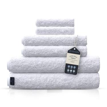 Imagem de Macouba Toalhas De Banho Brancas Para Conjunto Banheiro - Com Acabamento Elegante, Bordas Arredondadas, 100% Algodão Turco, 600 G/M² 6, 2 Mãos E Rosto