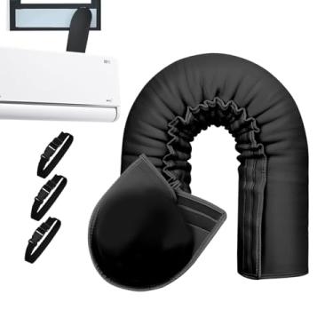 Imagem de Isolação Para Mangueira De Ar Condicionado Portátil - Isolamento Para Tubo De Ar Condicionado Com 3 Tiras De Fivela Ajustáveis,Acessórios para Eletrodomésticos para Utilização em Carro Janela Escritór