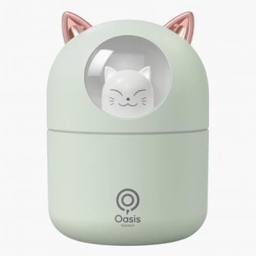 Imagem de Umidificador Aromatizador Gato 300ml | Silencioso, LED Relaxante, Purificador de Ar e Difusor Portátil para Quarto, Escritório e Ambientes Secos