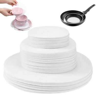 Imagem de Xthrotsenk Divisórias de armazenamento da Plate China, 96 peças, placa de feltro, recipientes de armazenamento da China, protetores de pratos grossos e macios, separadores de pratos redondos para