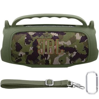 Imagem de Baval Capa de silicone compatível com alto-falante Bluetooth JBL Charge 5 portátil à prova d'água (capa de silicone camuflado)