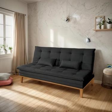 Imagem de Sofá Cama Reclinável Casal 3 Lugares Suede Premium Ecom Home – Retrátil, Compacto, Confortável e com Almofadas Inclusas