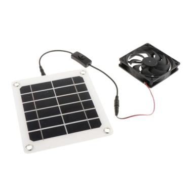 Imagem de Bothyi Ventilador de painel solar, ventilador de ventilação à prova d'água, ventilador movido a energia solar, exaustor para casa de animais de estimação, Ventilador Único