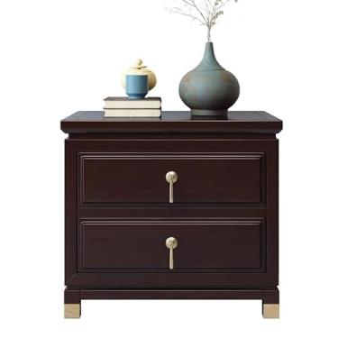 Imagem de Mesa de cabeceira vintage criado-mudo mesa de cabeceira com 2 gavetas armário de cabeceira para espaço pequeno 51 x 41 x 48 cm cabeceira baú cabeceira cabeceira armário mesa lateral
