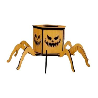 Imagem de BLWOTMOR Porta-velas de Madeira para Halloween, Lanterna Compacta, Presente Criativo, Ornamento, Castiçal para Hotel, Lareira, Decoração de Fazenda