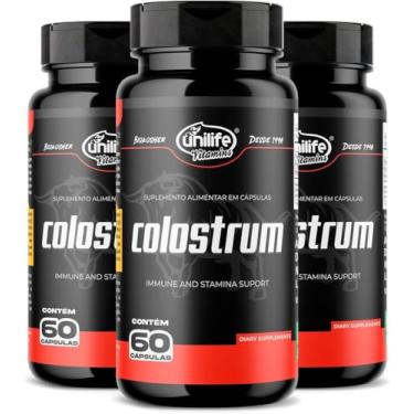 Imagem de Kit 3 Colostrum Colostro Bovino Unilife 60 Cápsulas