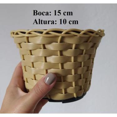 Imagem de kit 20 vasos de flor planta suculenta cacto bege 15 cm x 10 cm - NA - 