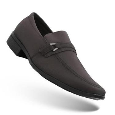 Imagem de Sapato Social Masculino Slip On Elástico de Calçar Bico Fino Quadrado Estilo Italiano-Masculino