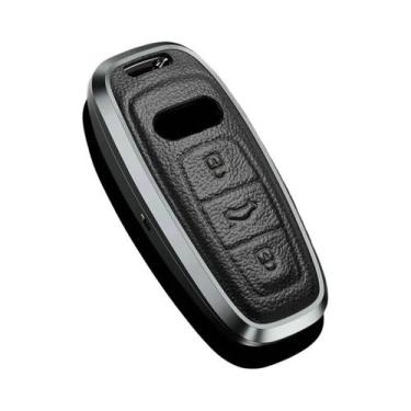 Imagem de Capa De Chave Remota De Carro Em Liga De Alumínio E Couro Para Audi A6