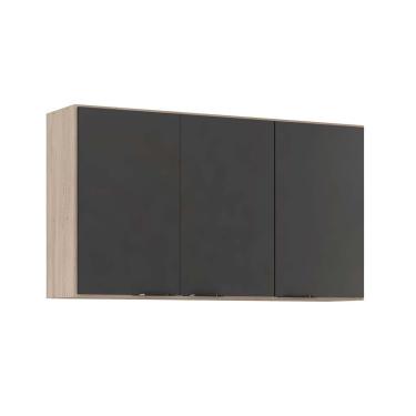 Imagem de Armário Aéreo p/ Cozinha Firenze c/ 3 Portas 120cm Avena/Grafito - Demóbile