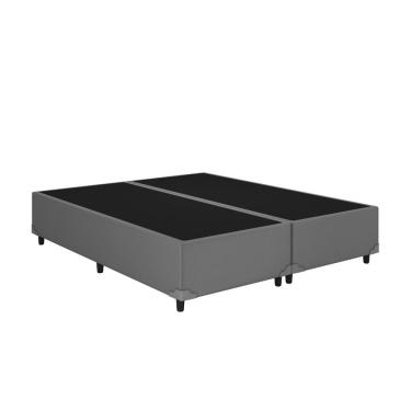 Imagem de Base Box Queen Bipartido Corino Cinza 158x198
