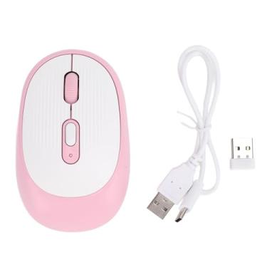 Imagem de Mouse Sem Fio Bluetooth Portátil Ergonômico Silencioso Clique 800 1600 2400 DPI Bateria Recarregável Universal para PC Portátil Computador Escritório Casa (Rosa)