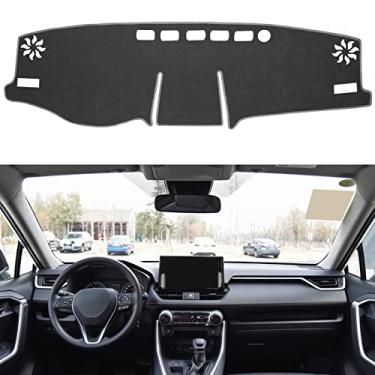 Imagem de SENSHINE Capa de painel para Toyota RAV4 Accessories 2019 2020 2021 2022 Capa de painel central para painel de painel protetor de carpete capa de proteção solar ajuste personalizado, acabamento cinza