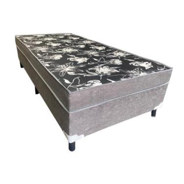 Imagem de Cama Box Solteiro Conjugado Ortopédico Sleep Black Gray 88x188x53 - SP