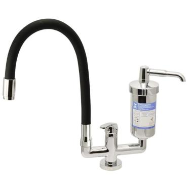 Imagem de Torneira com Filtro ABS de Mesa Monocomando de Bica Móvel Tubo 6175 Preto - 771022 - STOC