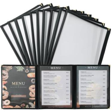 Imagem de Capas de menu AMGSH 21,6 x 27,9 cm, pacote com 10, 3 páginas, 6, visua