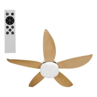 Imagem de Ventilador De Teto Selene 5 Pás Inverter Estrutura Branco Pás Marrom D