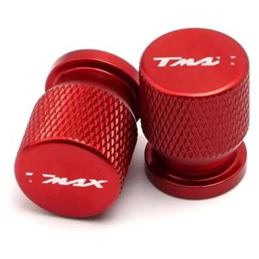 Imagem de Tampas de haste de válvula de pneu de roda capas herméticas compatíveis com T-Max 500 TMAX 500 560 TMax 530 (vermelho)
