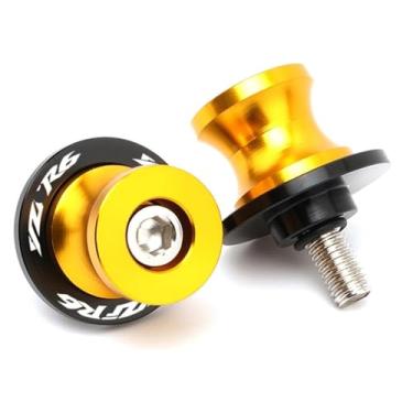 Imagem de BYYINGSUS Acessórios de motocicleta 6 mm CNC bobina de braço oscilante deslizante de parafuso compatível com Y&AMAHA YZF R1 R3 R6 YZFR1 YZFR3 YZFR6 1999-2024 (Yzfr6 dourado)