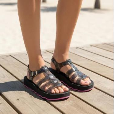 Imagem de Sandália Infantil Feminina Glitter Coração Fivela - Weverton Shoes, Pr