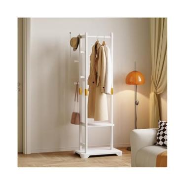 Imagem de hezhuhe2258 Ganchos de prateleira de casaco, armazenamento de canto, cabideiro, quarto, guarda-roupa, quarto, guarda-roupa, sala de estar, suporte de roupas internas para decoração de casa (branco)