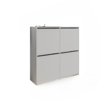 Imagem de Sapateira Organizadora Fechada Com 4 Portas Basculantes - Sapateira De Porta Suspensa Para Casa, Quarto E Closet -(branco)