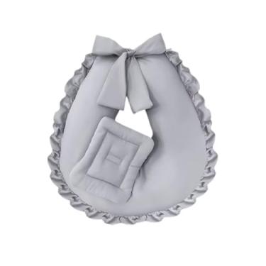 Imagem de Almofada Multifuncional para Amamentação, Gravidez e Apoio do Bebê (Cinza)