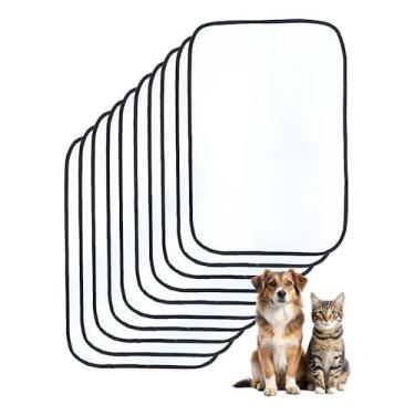 Imagem de Kit 10x Tapete Higiênico Lavável Para Cães Tam. P 70x50cm - FlocosPet 