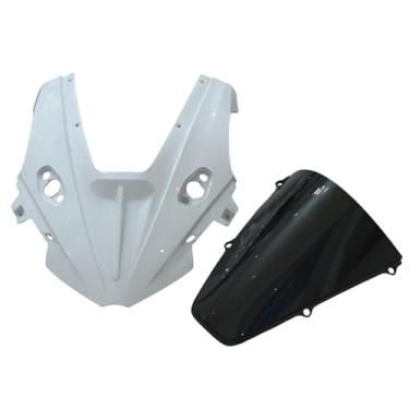 Imagem de GZDLMoto Kit de carenagem frontal da viseira do defletor de vento do para-brisa da motocicleta para CFMOTO 675SS, 675SR Plástico ABS, 2 em 1 (A-Preto)