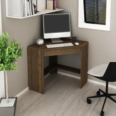 Imagem de Escrivaninha/Mesa Escritório De Canto Cr25064 Nogal - MULTIMOVEIS