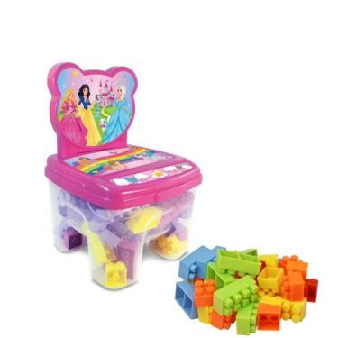 Imagem de Cadeirinha Infantil com Blocos de Montar Princesas, Dinossauro e Homem