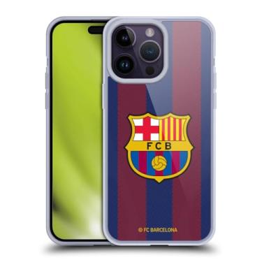 Imagem de Head Case Designs Capa de gel macio oficialmente licenciada pelo FC Barcelona Home 2023/24 Crest Kit compatível com Apple iPhone 14 Pro Max