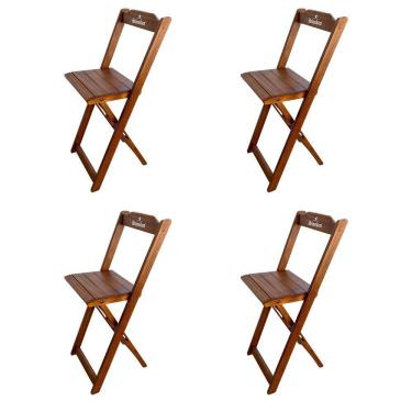 Imagem de Kit 4 Banquetas Bistrô Dobrável Madeira Hei Imbuia