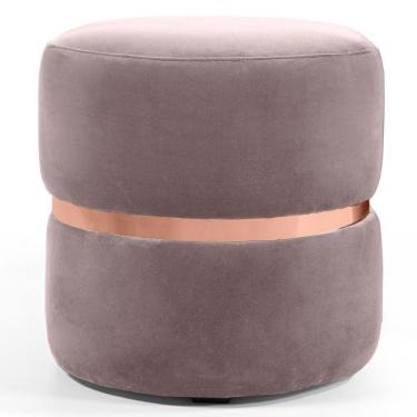 Imagem de Puff Decorativo Com Cinto Rosê Round C-305 Veludo Rosê - Domi