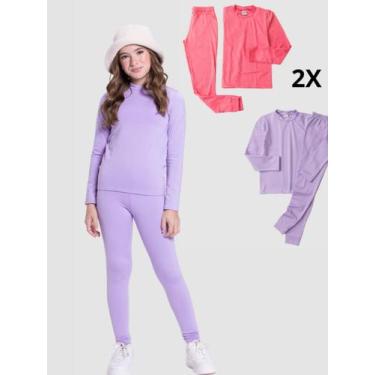 Imagem de Kit 2 Conjuntos Infantil Térmicos Feminino - Vida Costeira Oficial, 12