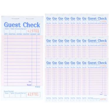 Imagem de Officeva Bloco de notas para servidor Guest Checks pacote com 24 1200 pedidos, blocos de verificação rosa para convidados com recibo inferior, bloco de notas de garçonete para negócios de restaurante