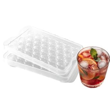 Imagem de Molde de bola de gelo redondo durável premium – Máquina de gelo empilhável de plástico para coquetéis e garrafas de água – Molde de gelo ideal para bebidas geladas perfeitamente legais!