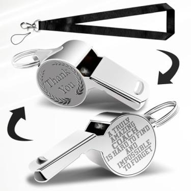 Imagem de WETDNGQI Presentes de apito de treinador de futebol para treinadores com cordão para homens, amigos, irmão, professor