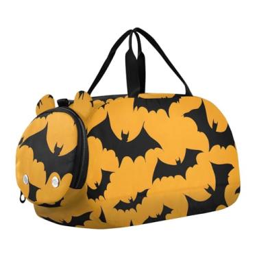 Imagem de Quteprint Bolsa esportiva infantil para meninos e meninas – Bolsa de ginástica 100% poliéster com compartimento separado para sapatos, alça de ombro ajustável, bolsa compacta para viagem e treino