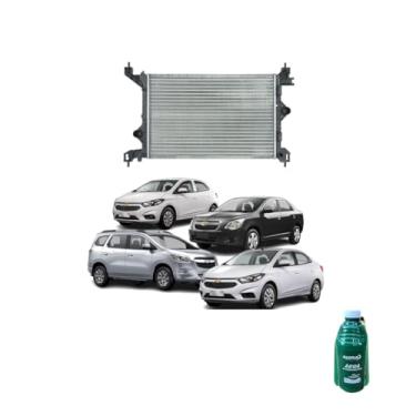 Imagem de Kit Radiador GM Cobalt/Spin/Prisma/Onix 2017 + Aditivo Paraflu Verde 5L + Água Desmineralizada 1L
