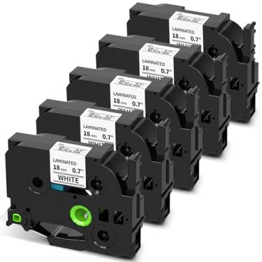 Imagem de COLORWING Fita de etiqueta TZe-241 de 18 mm de substituição para fita adesiva Brother 18 mm 1,8 cm branco laminado TZ TZe241 3/4 polegadas P-Touch preto sobre branco para PT-D400 D410 D460BT D610BT